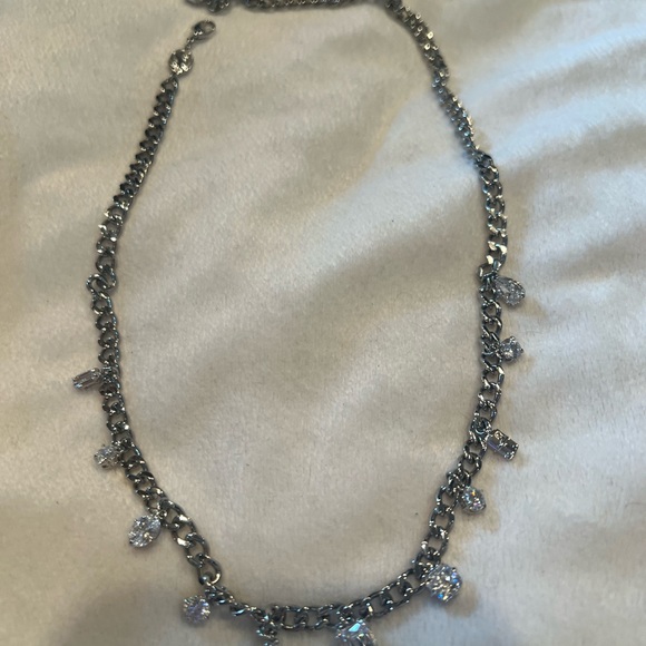 Rhodium-Plated Crystal Charm Necklace, 16-1/2" + 3" extender - Picture 2 of 8